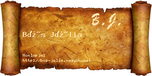 Bús Júlia névjegykártya