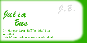 julia bus business card